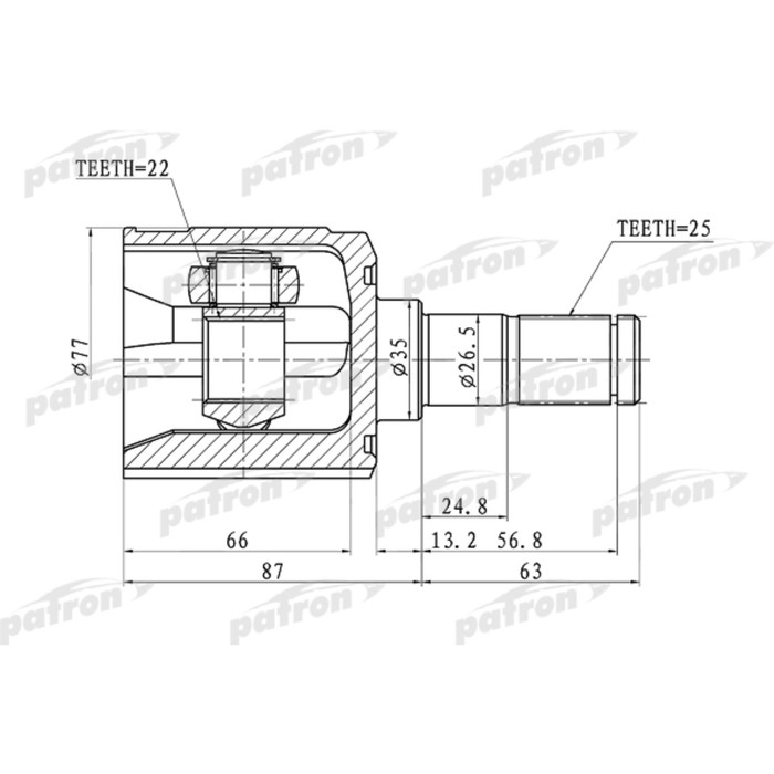 Шрус внутренний Patron PCV1003