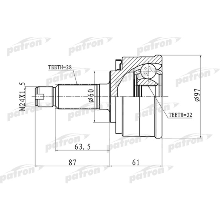 Шрус наружный Patron PCV1076