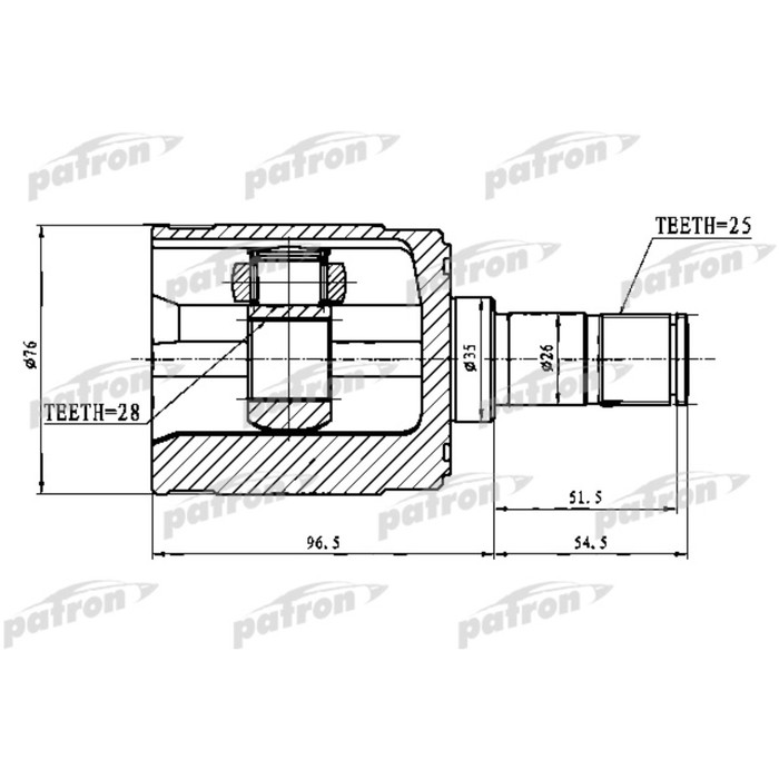 Шрус внутренний Patron PCV1023