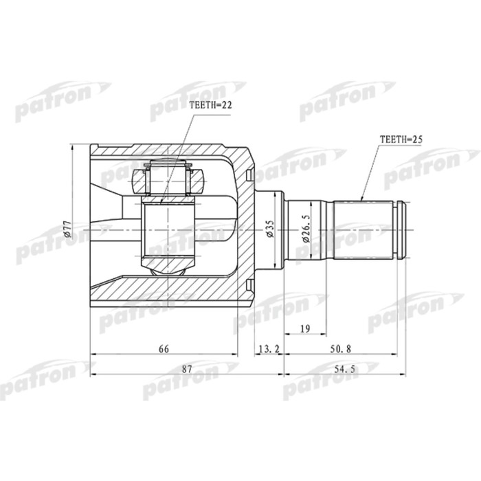 Шрус внутренний Patron PCV1010