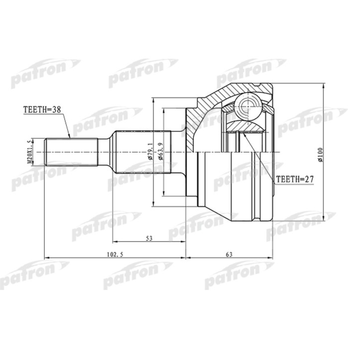 Шрус наружный Patron PCV1633