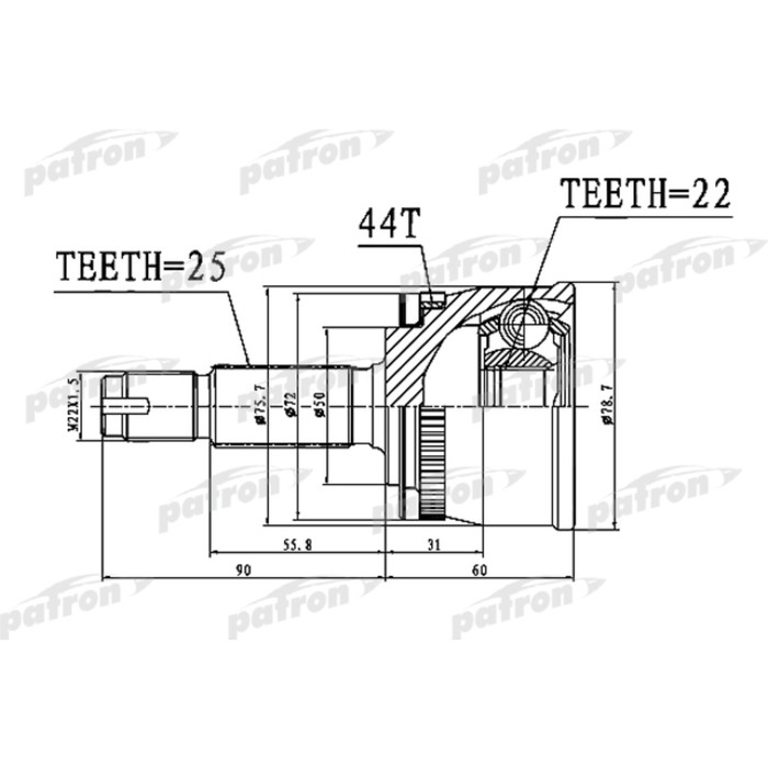 Шрус наружный Patron PCV1111