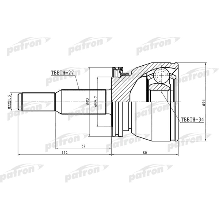 Шрус наружный Patron PCV1078