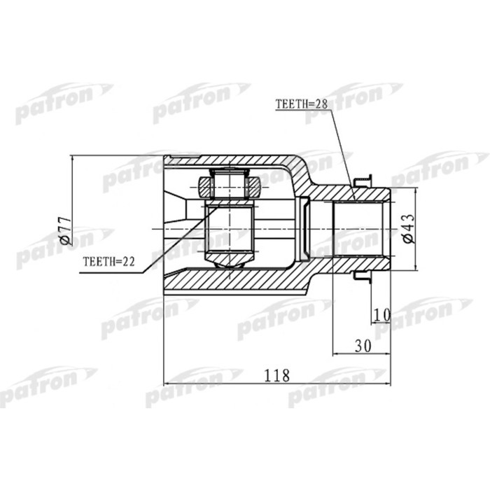 Шрус внутренний Patron PCV1046