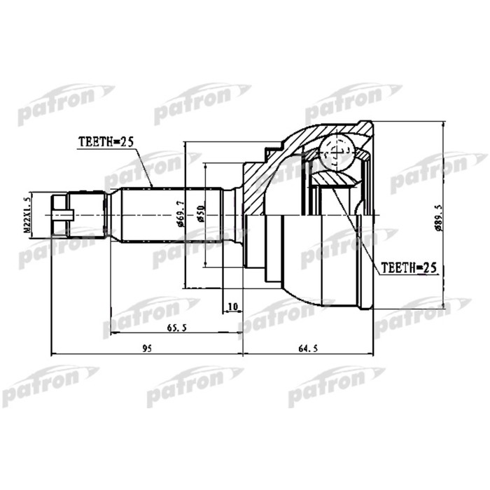 Шрус наружный Patron PCV1012