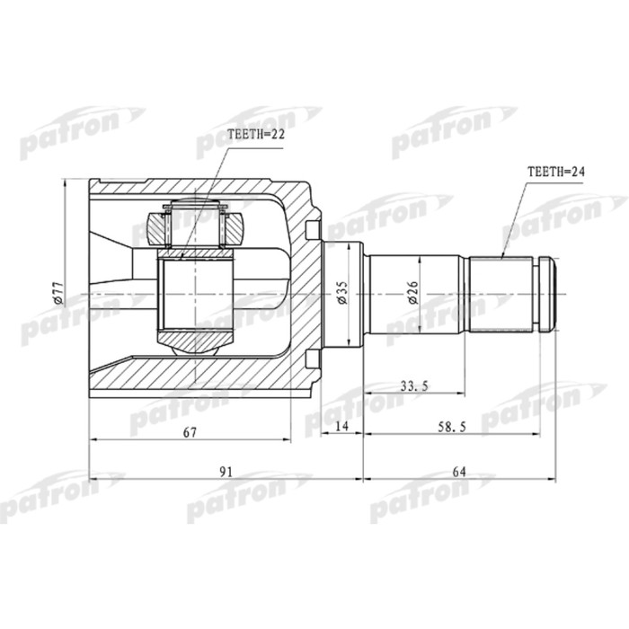 Шрус внутренний Patron PCV1170