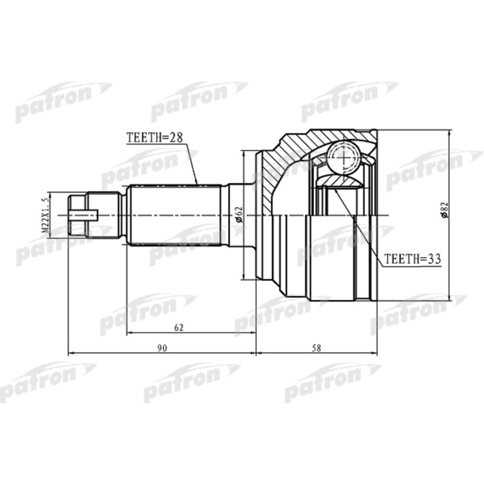 Шрус наружный Patron PCV1185