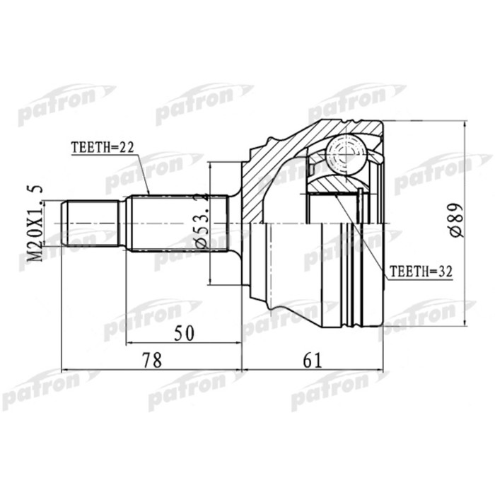 Шрус наружный Patron PCV1716