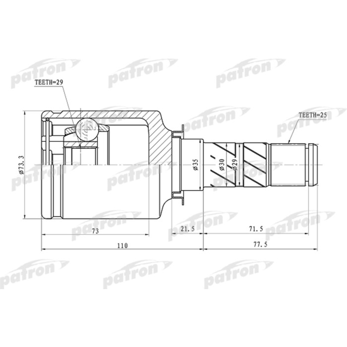 Шрус внутренний Patron PCV1068