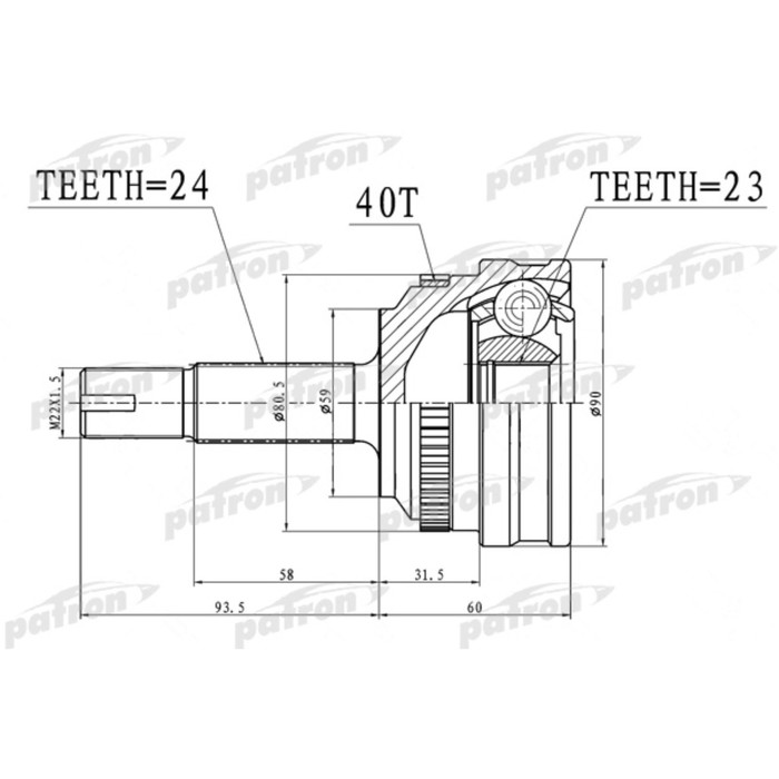 Шрус наружный Patron PCV1718