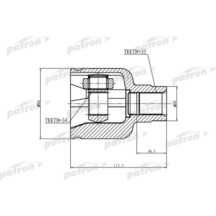 Шрус внутренний Patron PCV1228