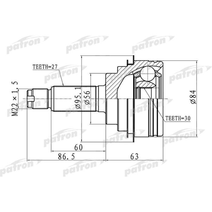 Шрус наружный Patron PCV1260