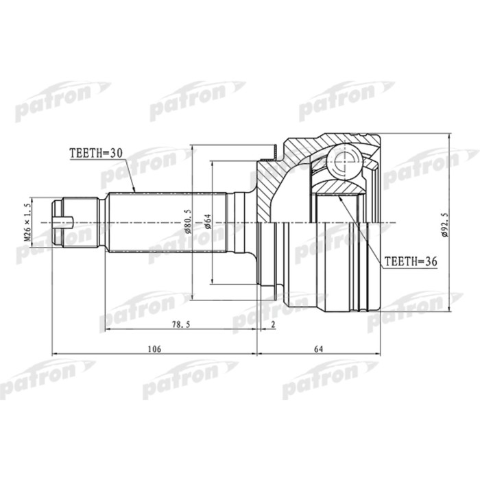 Шрус наружный Patron PCV1289