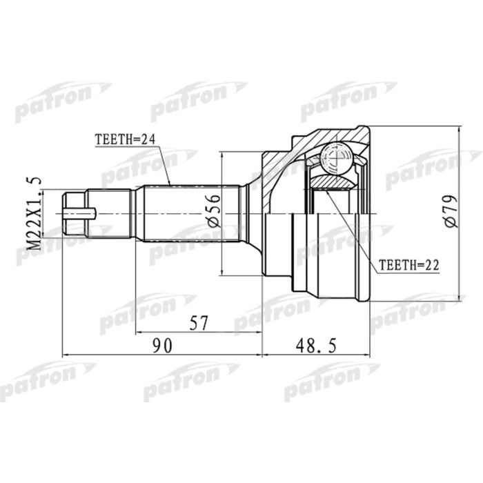 Шрус наружный Patron PCV1307