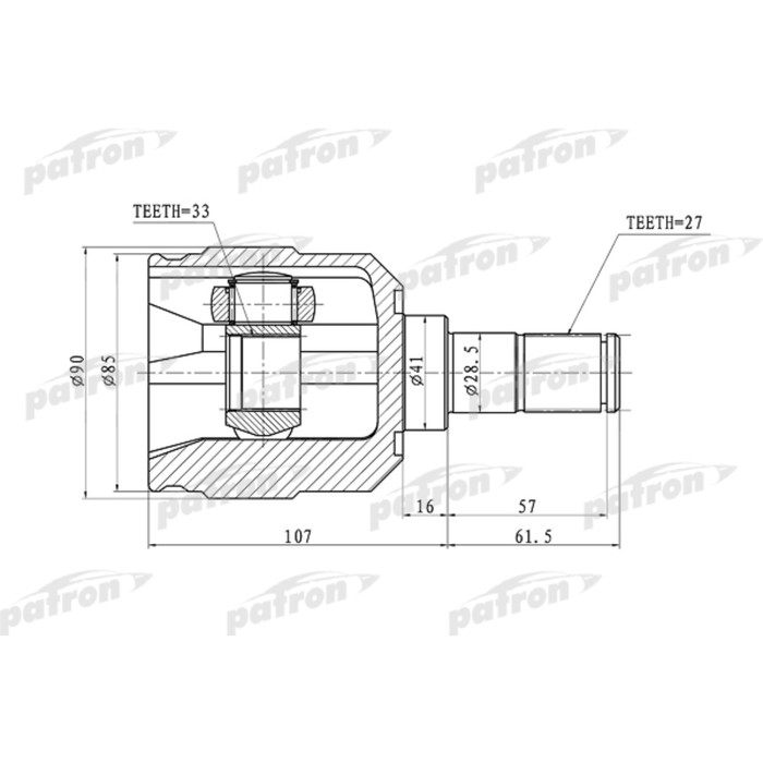 Шрус внутренний Patron PCV1355