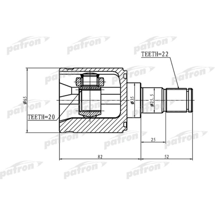 Шрус внутренний Patron PCV1356