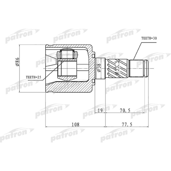 Шрус внутренний Patron PCV1357