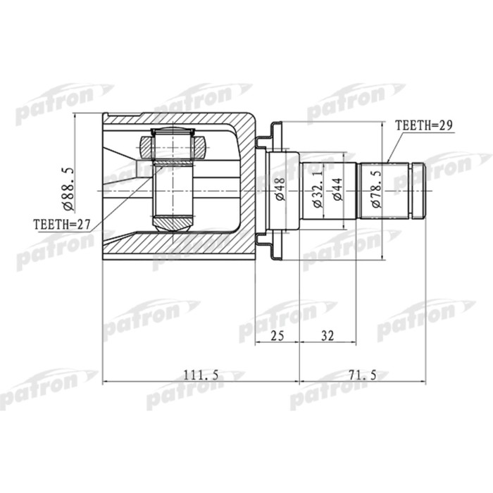 Шрус внутренний Patron PCV1358