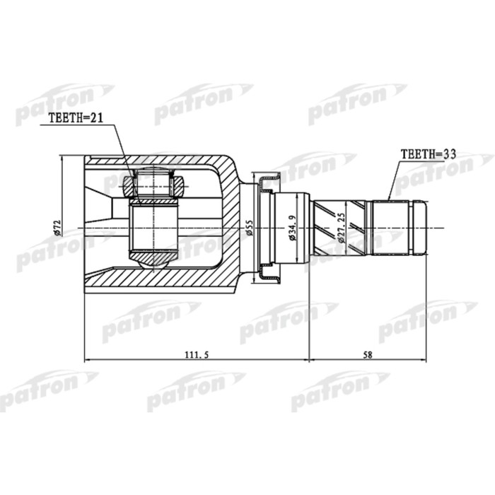 Шрус внутренний Patron PCV1388