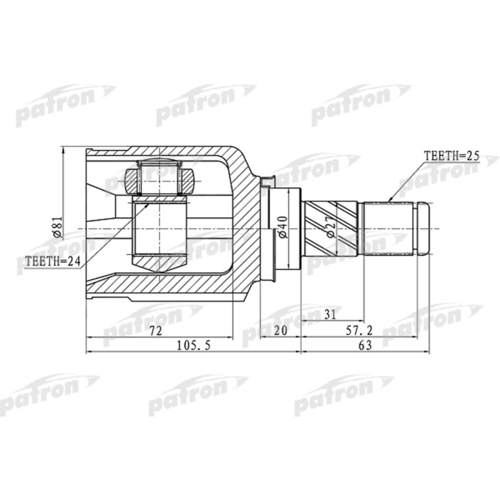 Шрус внутренний Patron PCV1411