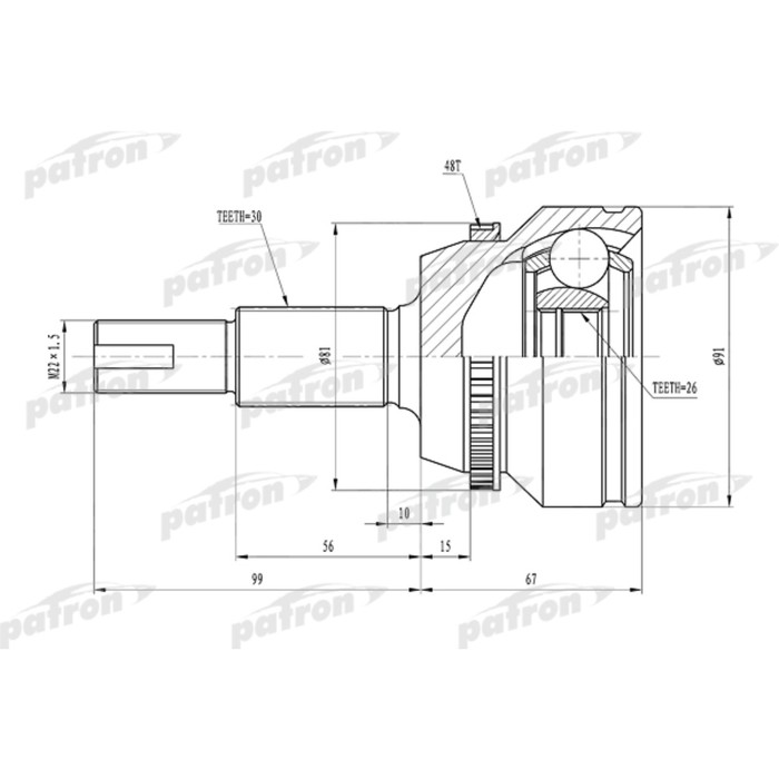 Шрус наружный Patron PCV1433