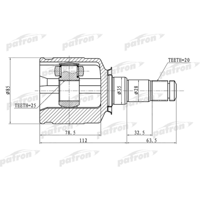 Шрус внутренний Patron PCV1437