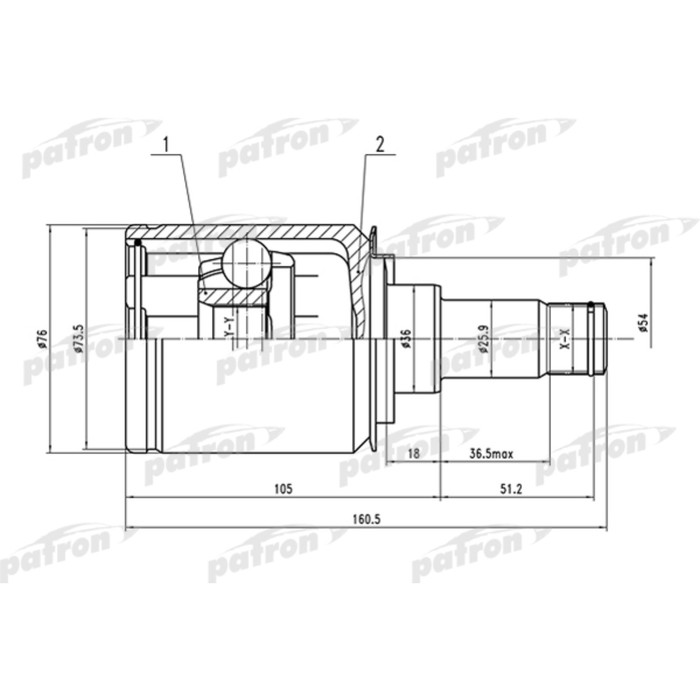 Шрус внутренний Patron PCV1521