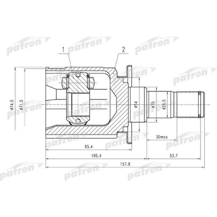 Шрус внутренний Patron PCV1526