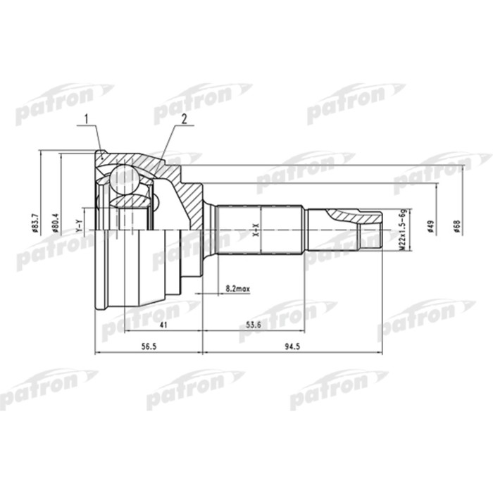 Шрус наружный Patron PCV1535