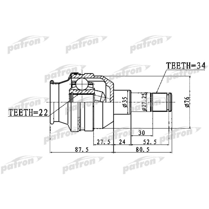 Шрус внутренний Patron PCV1749