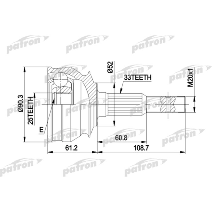 Шрус наружный Patron PCV1008