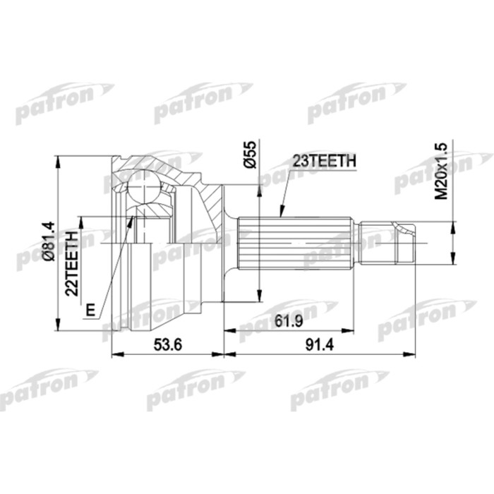 Шрус наружный Patron PCV1014