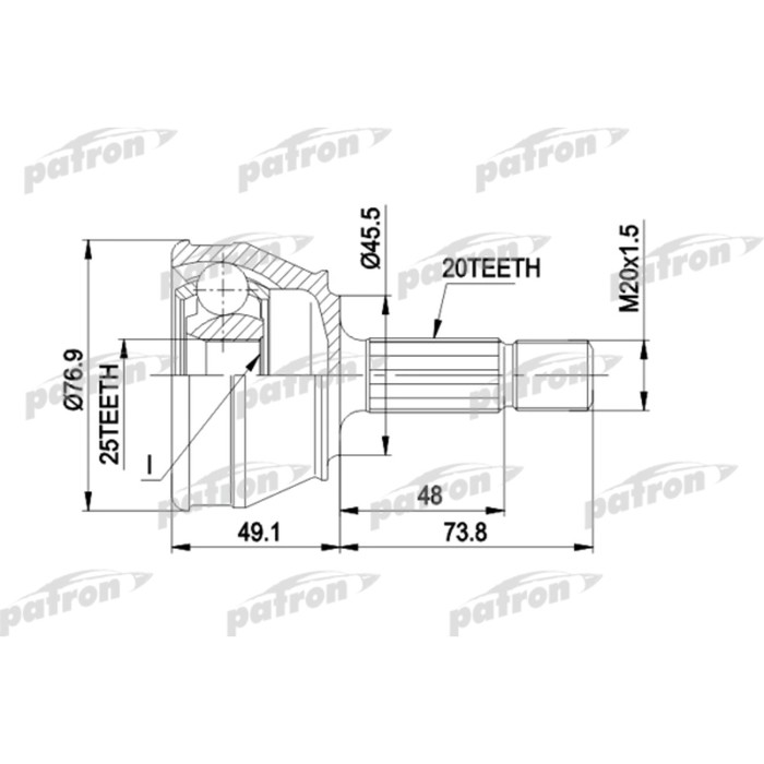 Шрус наружный Patron PCV1035