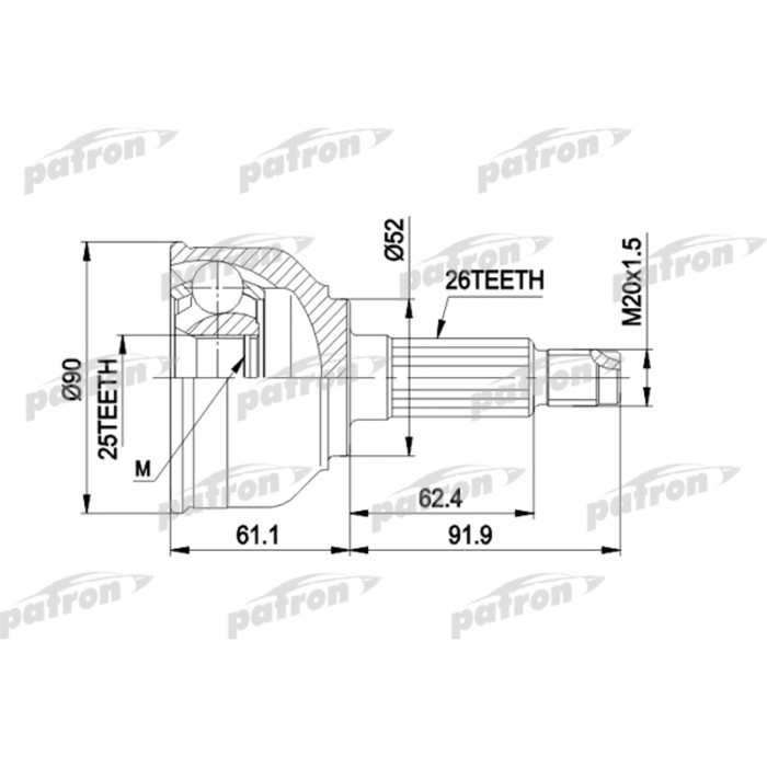 Шрус наружный Patron PCV1042