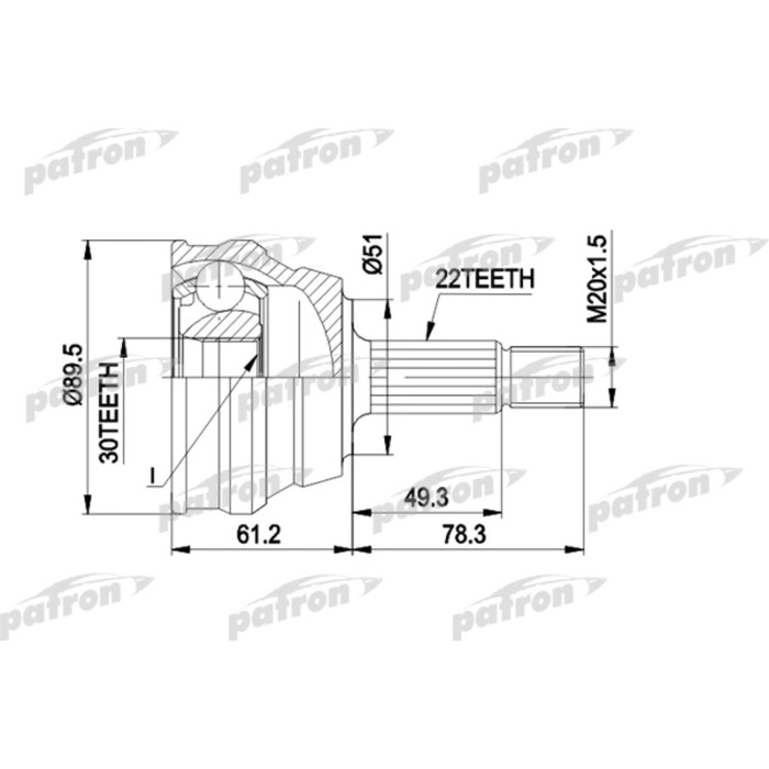 Шрус наружный Patron PCV1050