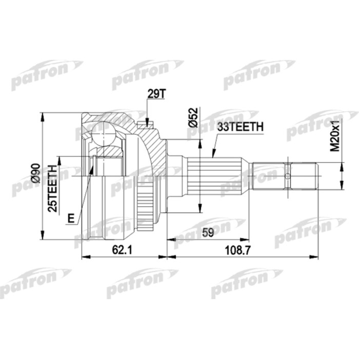 Шрус наружный Patron PCV1051