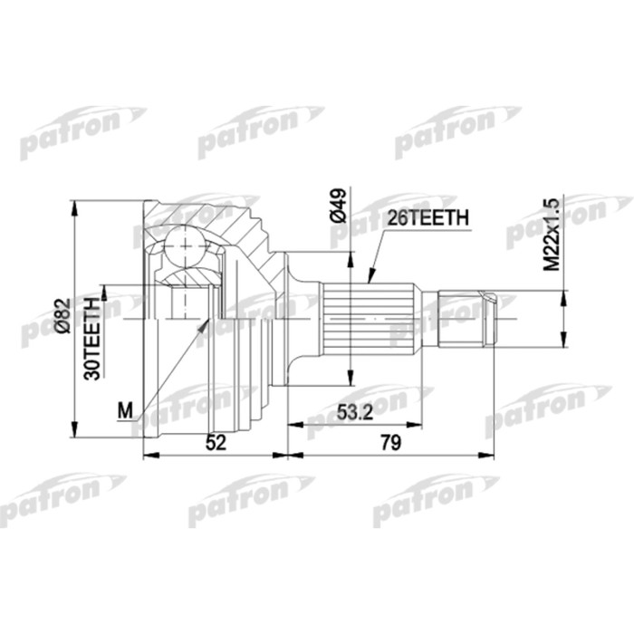 Шрус наружный Patron PCV1054