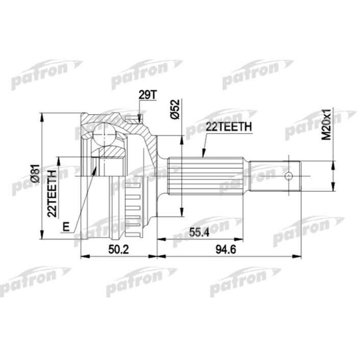 Шрус наружный Patron PCV1056