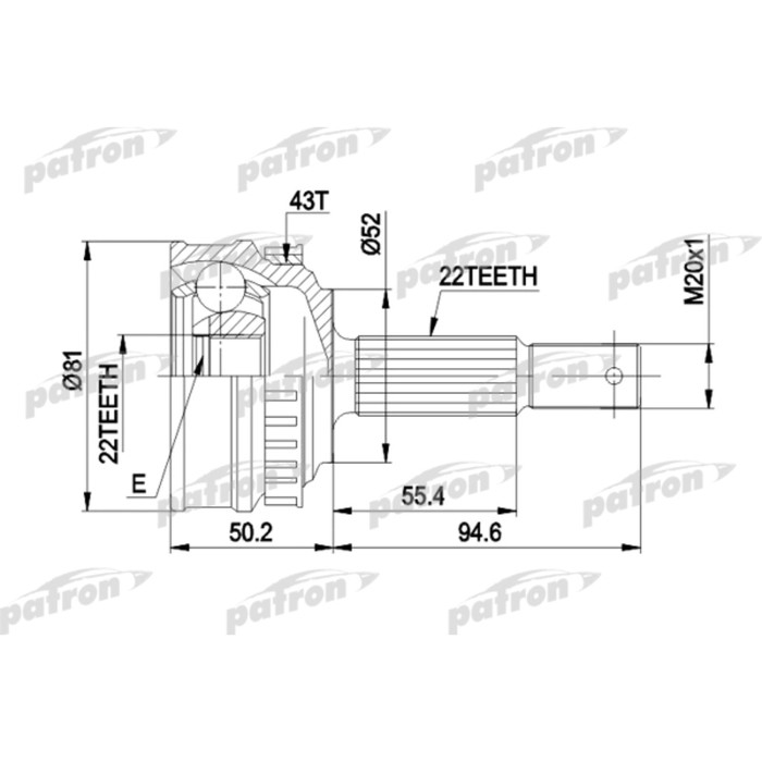 Шрус наружный Patron PCV1057