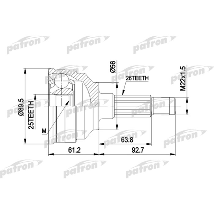 Шрус наружный Patron PCV1059