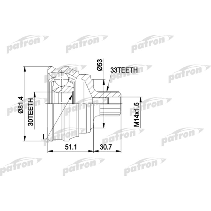 Шрус наружный Patron PCV1066