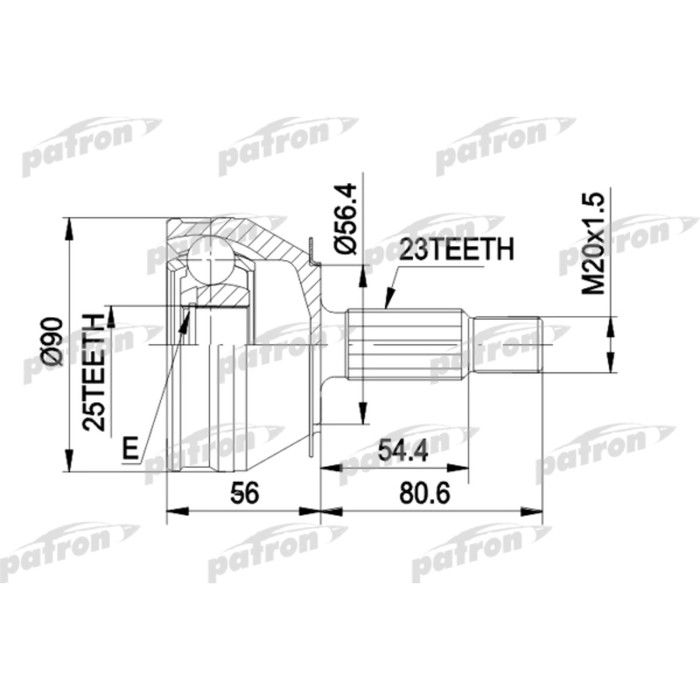 Шрус наружный Patron PCV1082