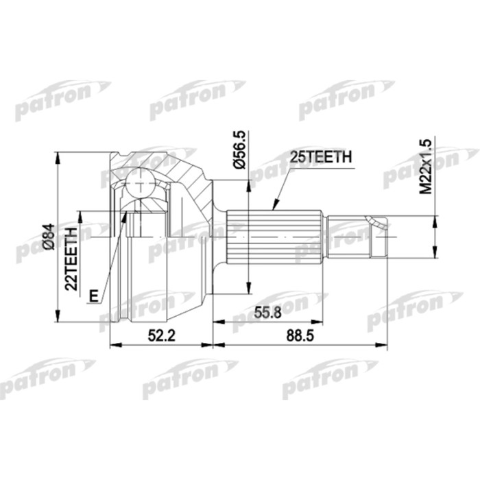 Шрус наружный Patron PCV1125