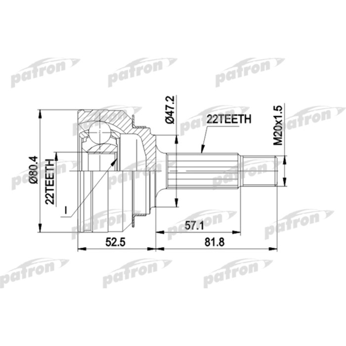 Шрус наружный Patron PCV1158