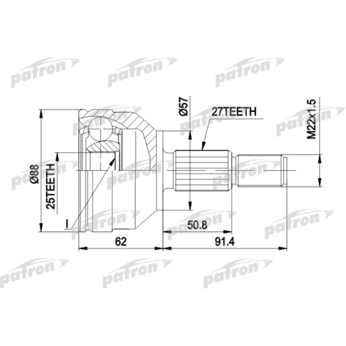 Шрус наружный Patron PCV1202