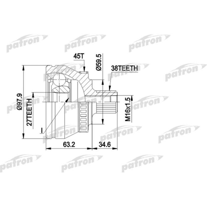 Шрус наружный Patron PCV1267