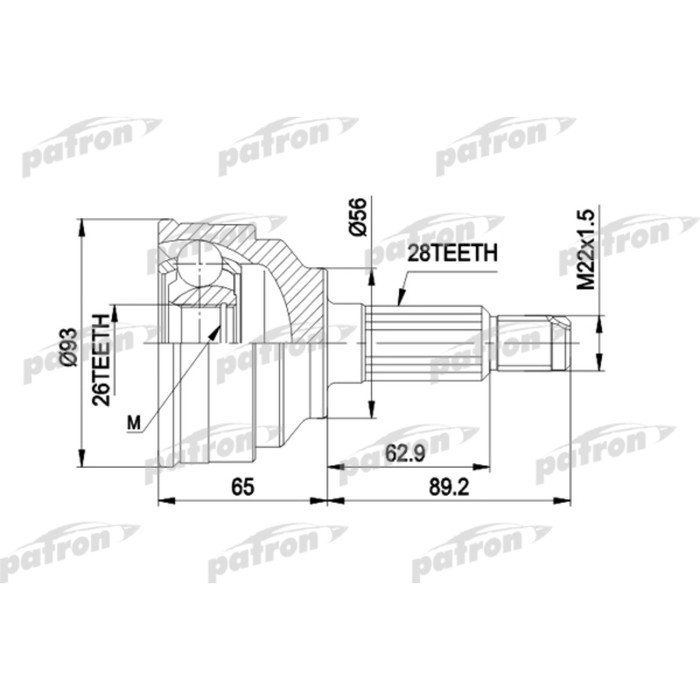 Шрус наружный Patron PCV1291