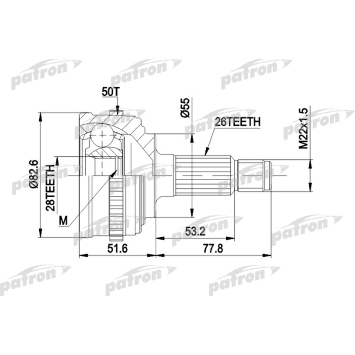 Шрус наружный Patron PCV1301