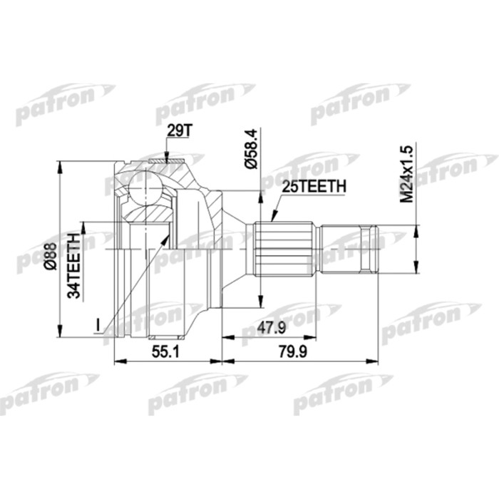 Шрус наружный Patron PCV1302