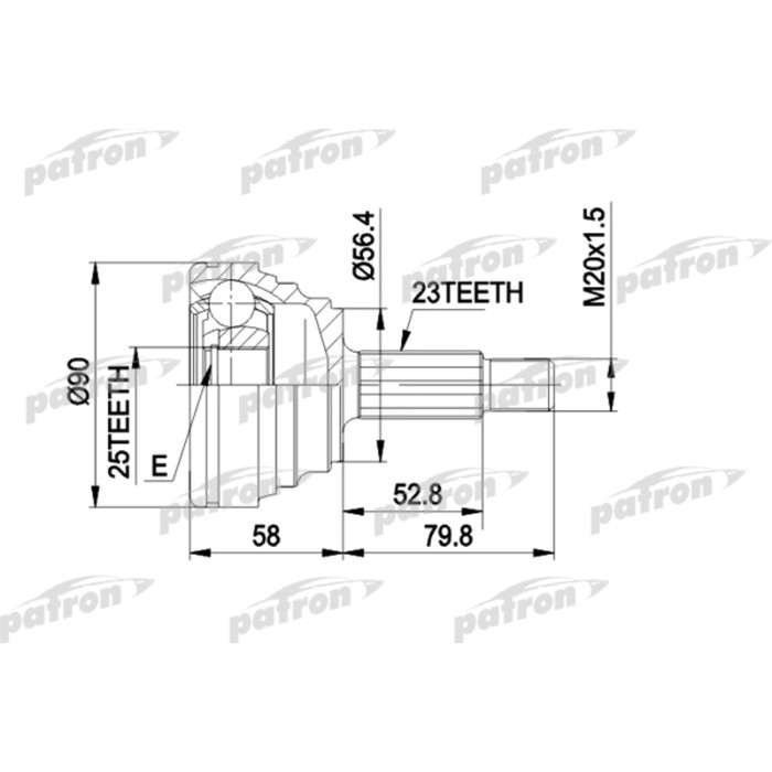 Шрус наружный Patron PCV1316